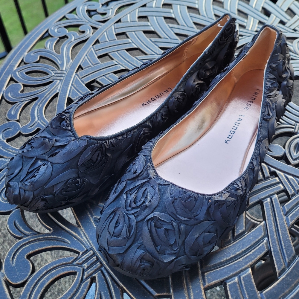 NWOT Chinese Laundry Gisenna2 Black Flats Sz 7